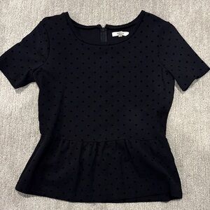 Madewell polka dot peplum top
